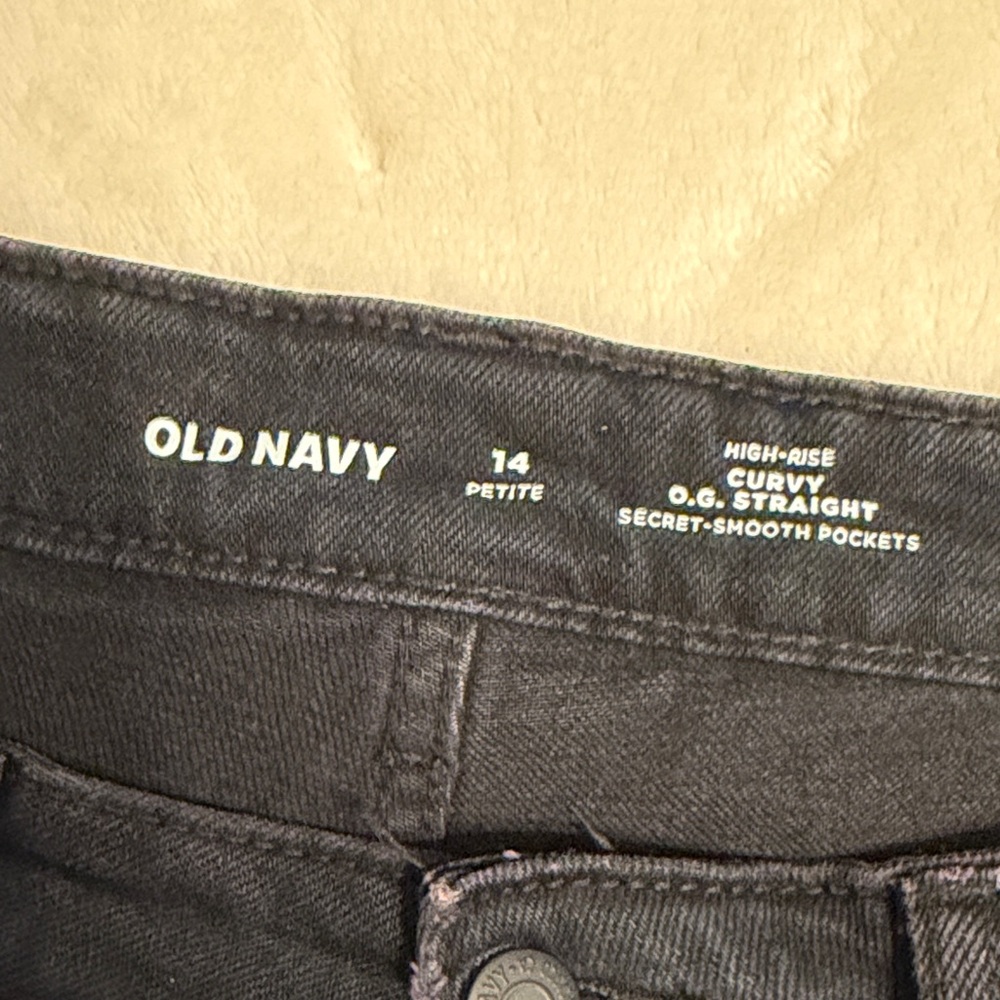 Old Navy Black Curvy OG Straight Jeans